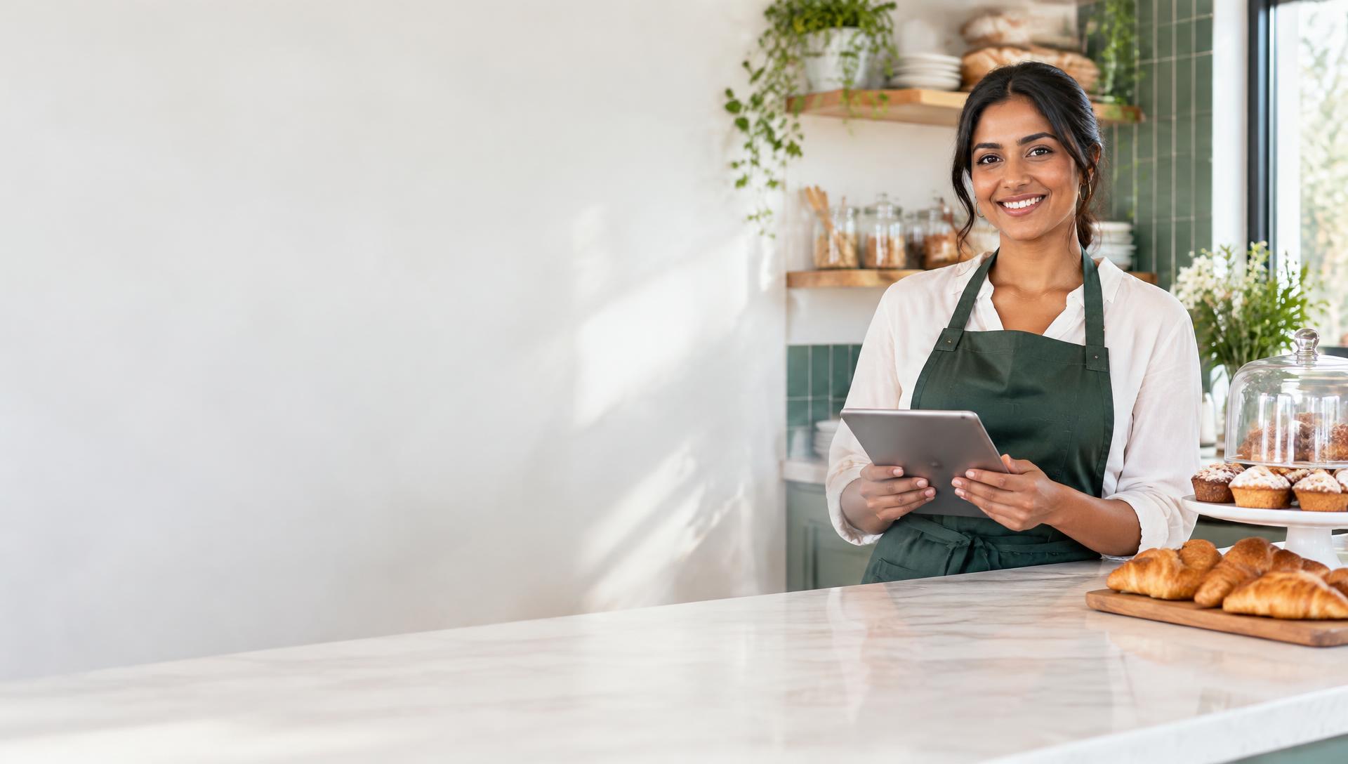 A small-business owner at her shop